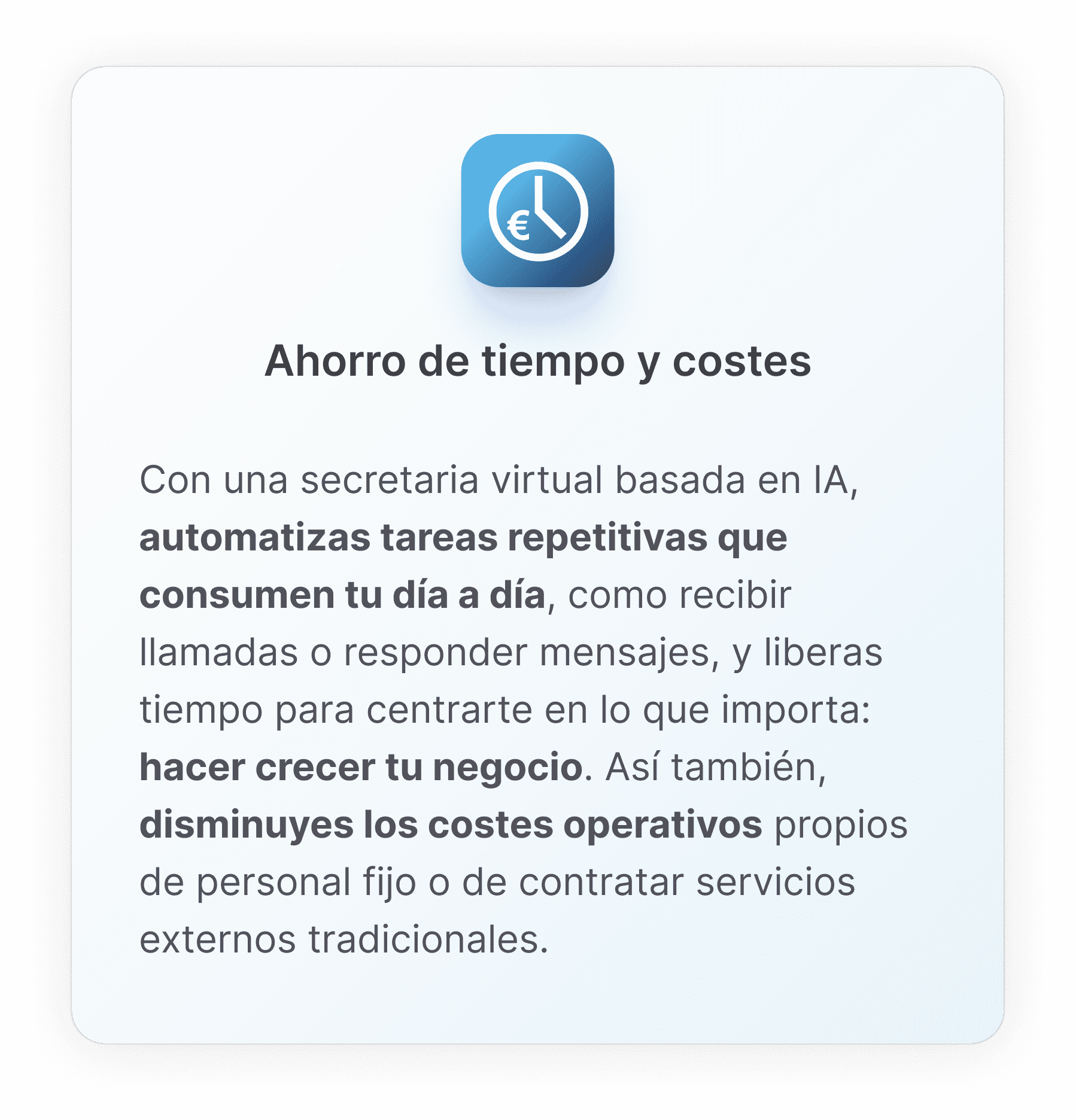 Ahorro de tiempo y costes