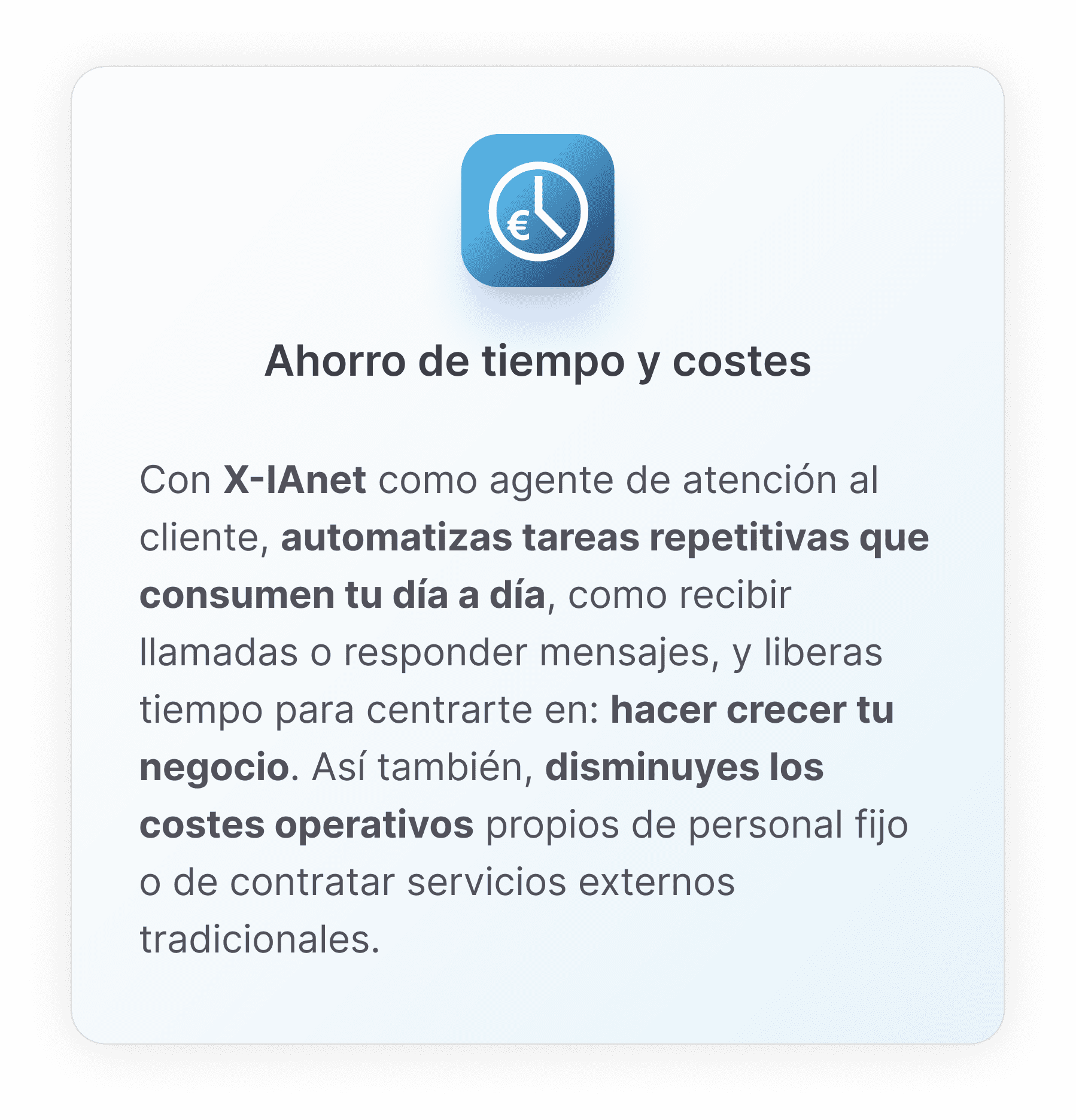 Atencion al cliente Ahorro de tiempo y costes