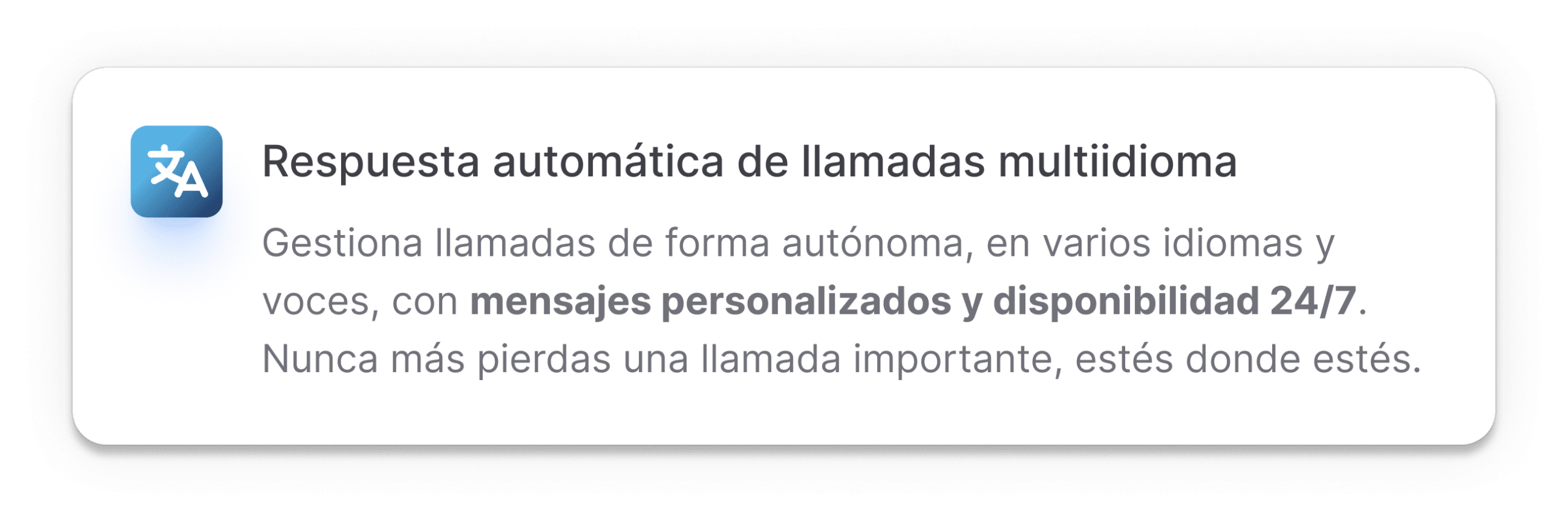 Respuesta automática de llamadas multiidioma