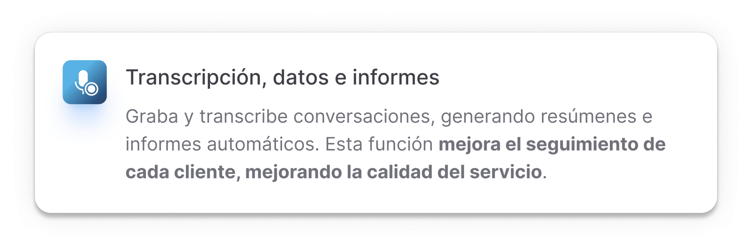 Transcripción, datos e informes