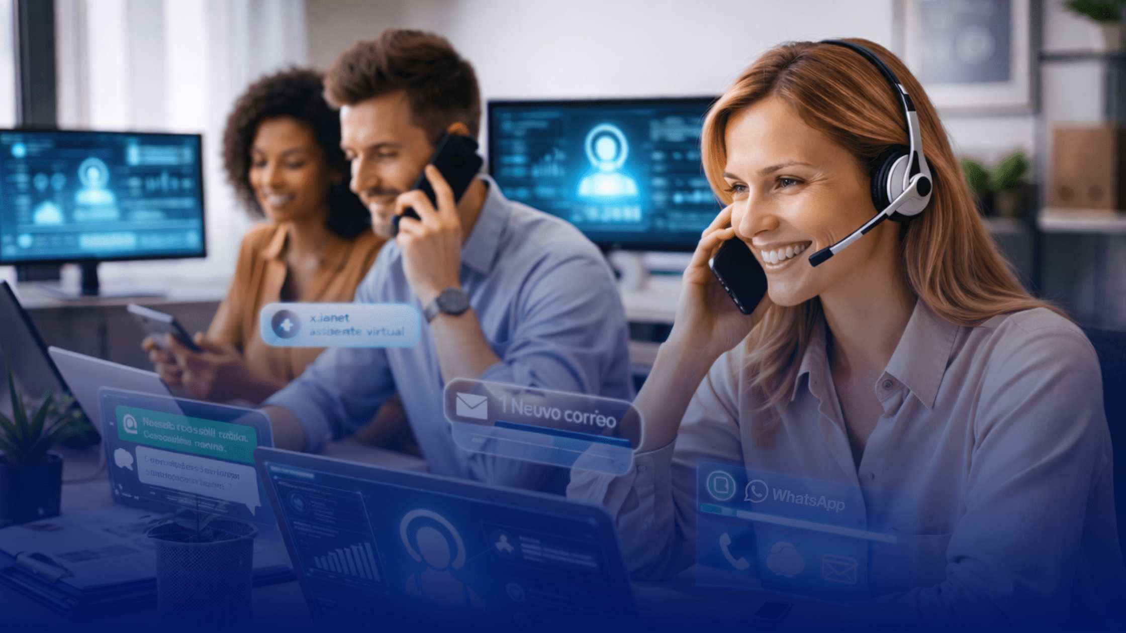 equipo aumentando su productividad mientras usan x-ianet